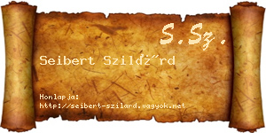 Seibert Szilárd névjegykártya